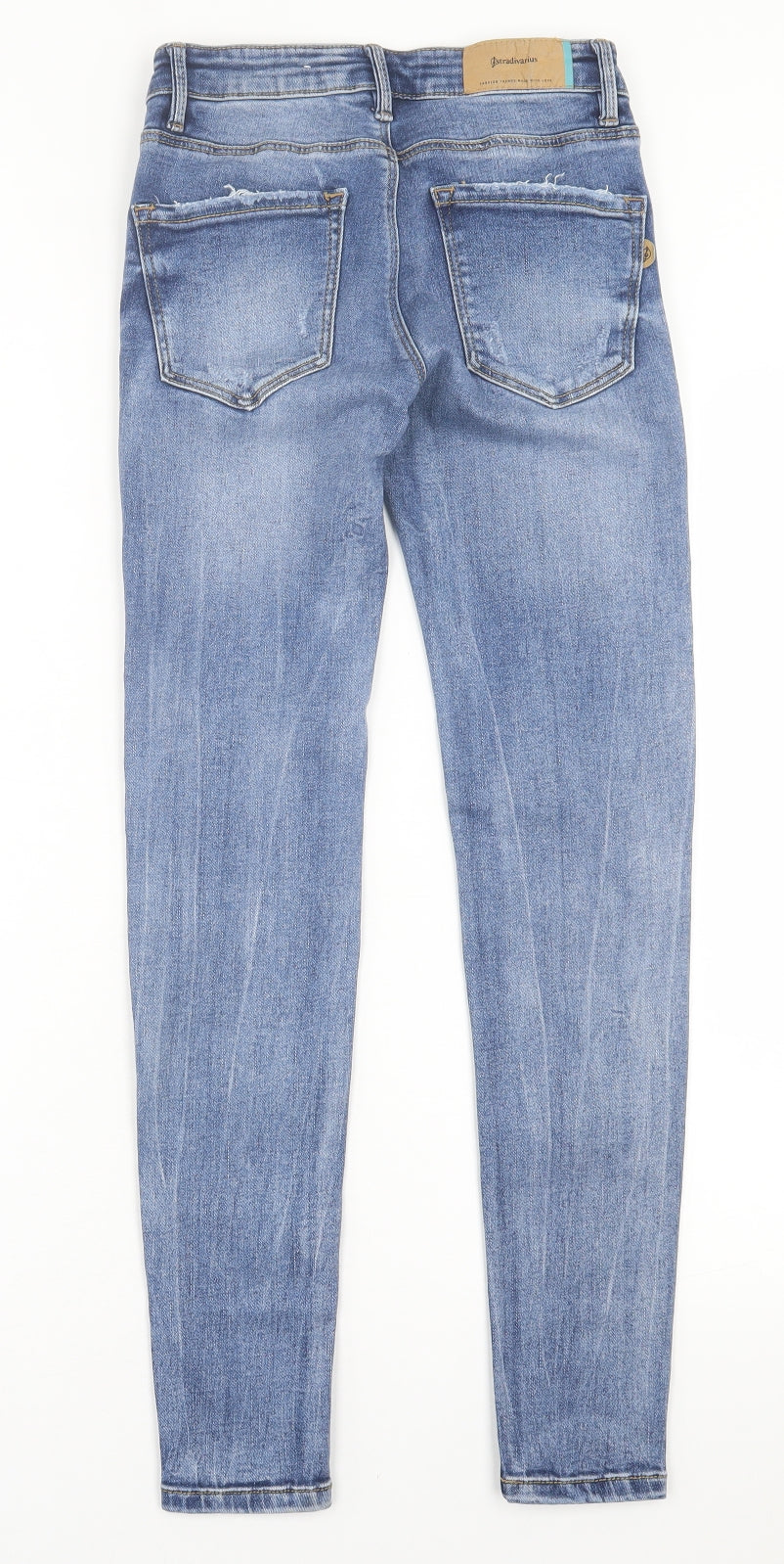 Stradivarius Womens Blue  Cotton Skinny Jeans Size 6 L27 in Regular Button