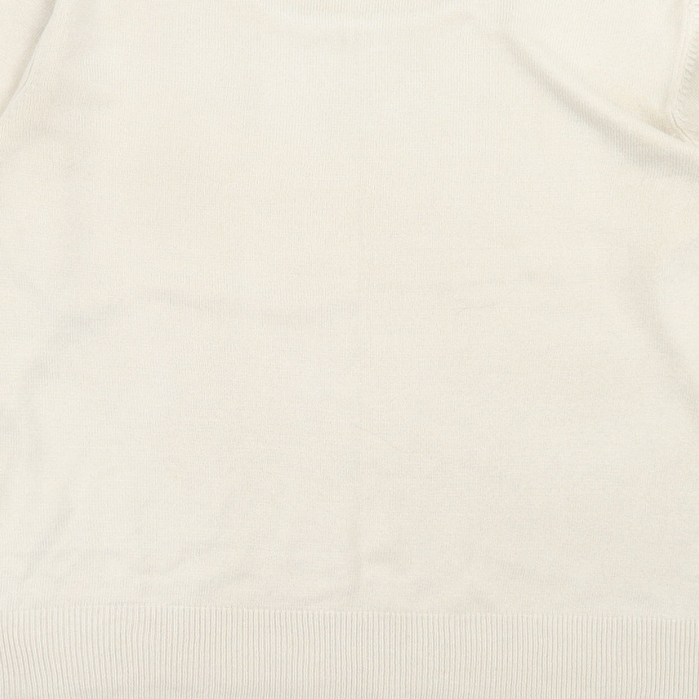 Debenhams Womens Beige Crew Neck  Acrylic Pullover Jumper Size 16