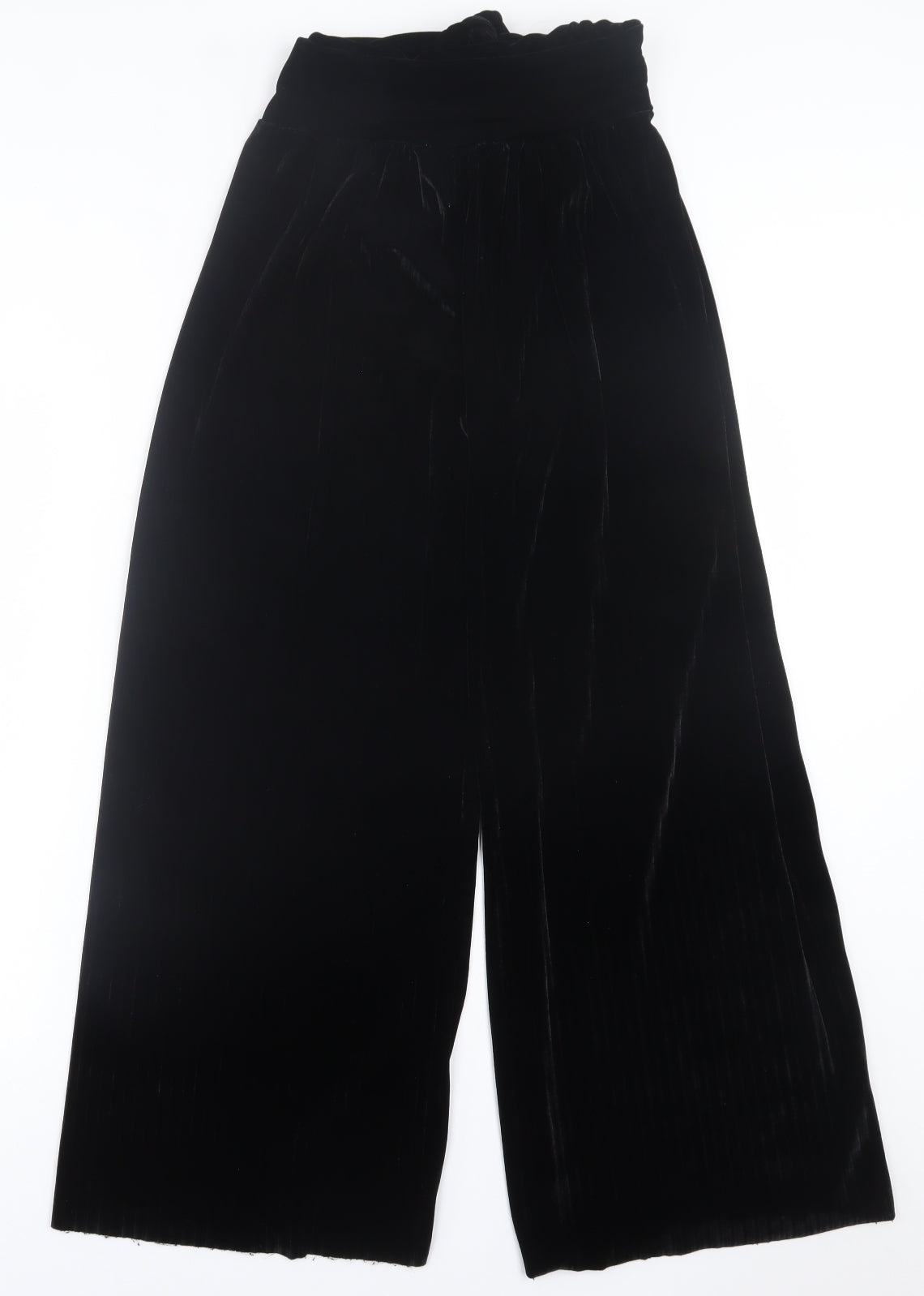 Preworn Womens Black  Polyester Trousers  Size 28 in L30 in Regular Tie