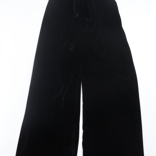 Preworn Womens Black  Polyester Trousers  Size 28 in L30 in Regular Tie