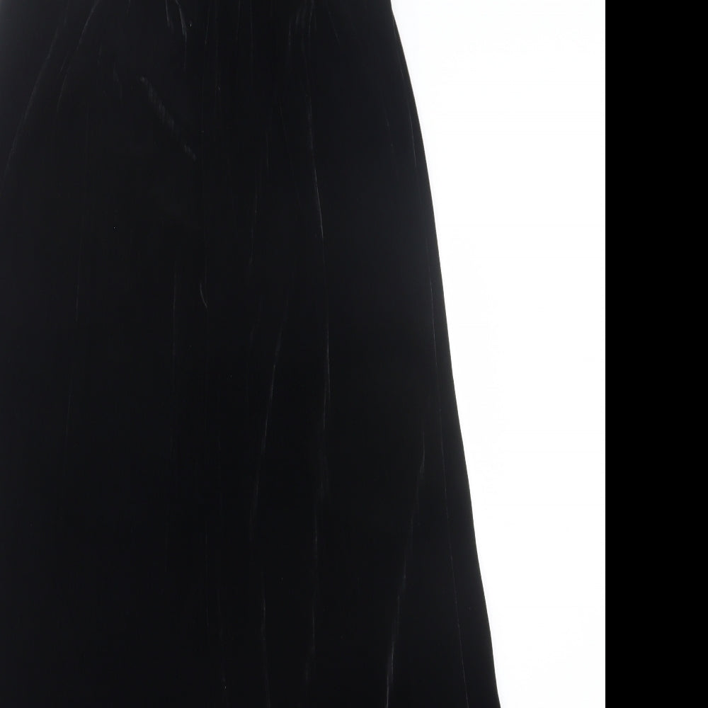 Preworn Womens Black  Polyester Trousers  Size 28 in L30 in Regular Tie