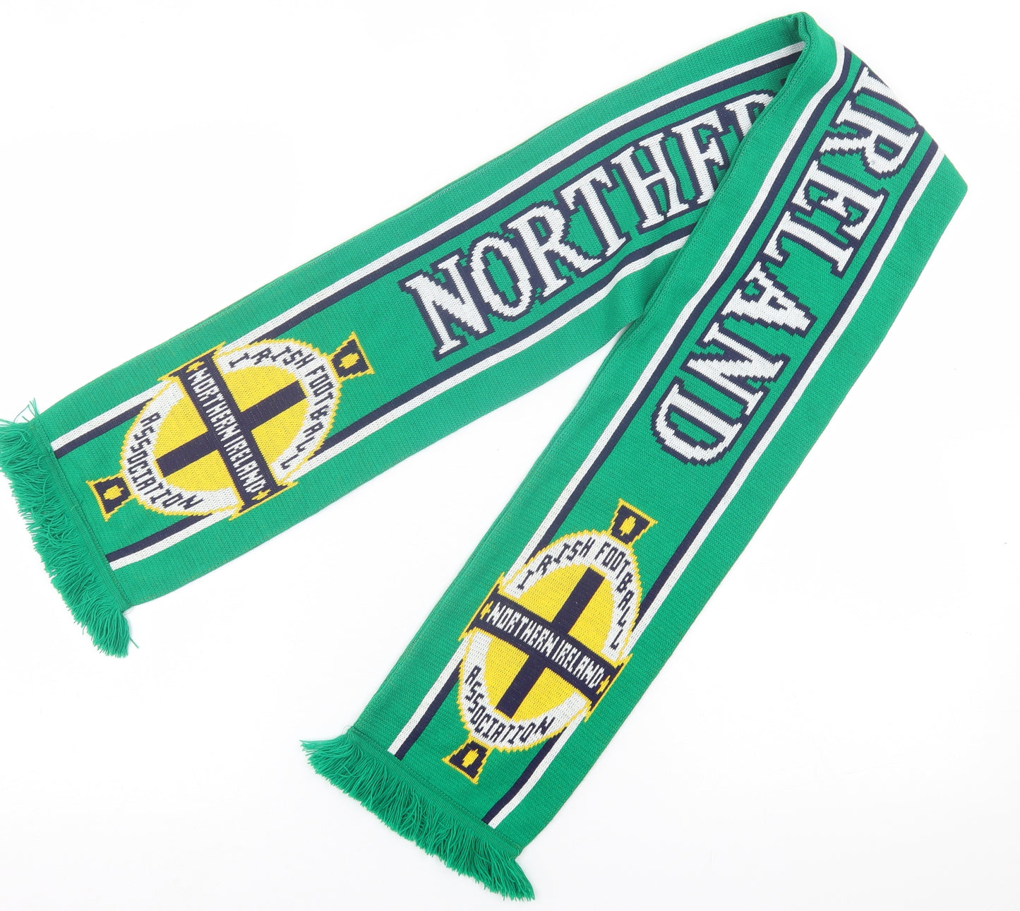 Irish Football Association Mens Green Geometric Acrylic Scarf  One Size