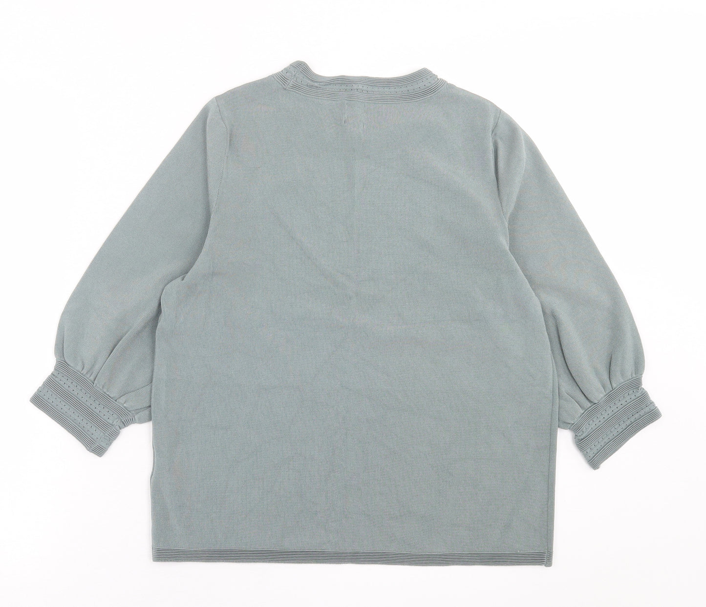 H&M Womens Green Crew Neck  Viscose Pullover Jumper Size M