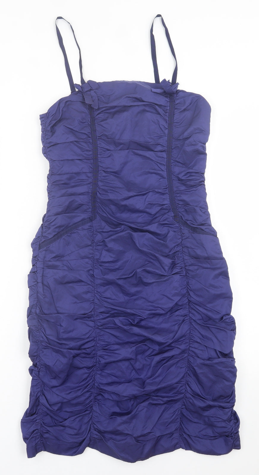 Whistles Womens Purple  Cotton A-Line  Size 10  Square Neck Zip