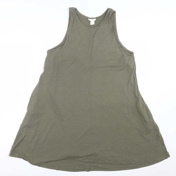 H&M Womens Green Viscose A-Line Size S Crew Neck Pullover