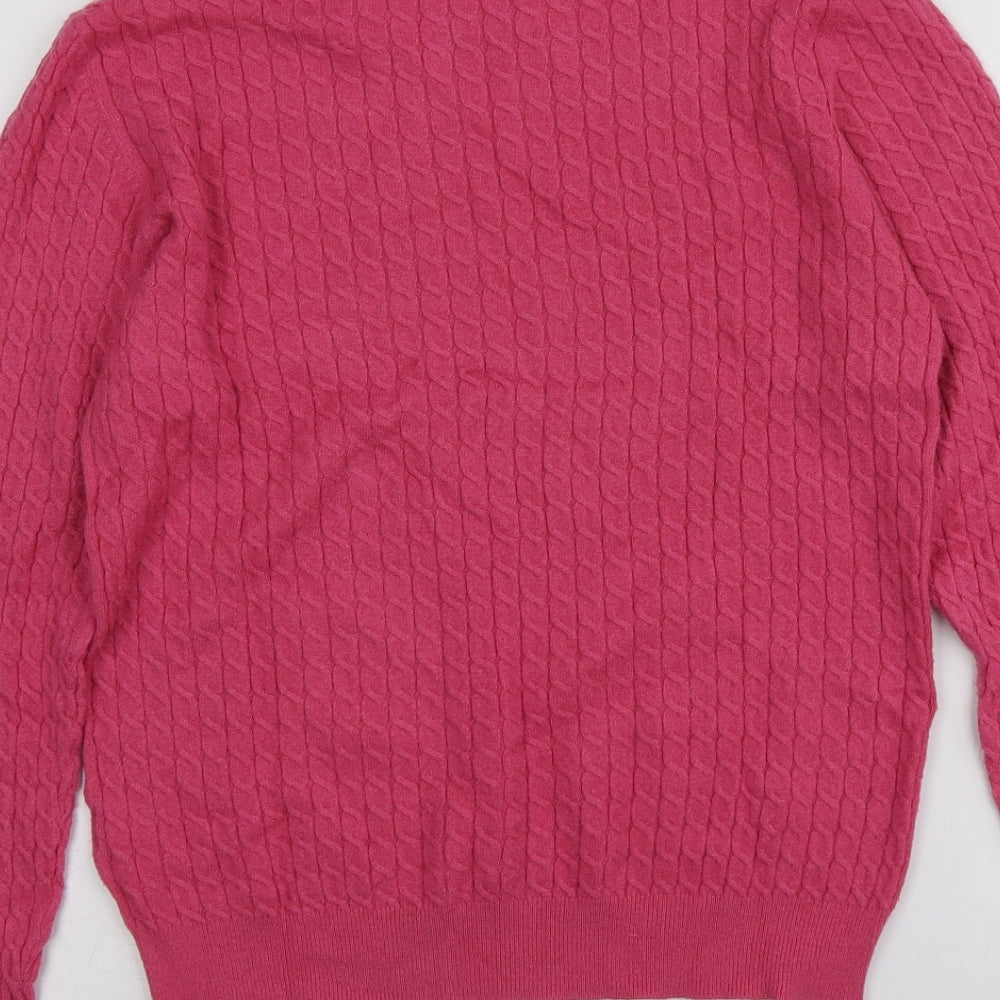 Papaya Womens Pink Round Neck  Viscose Pullover Jumper Size 16