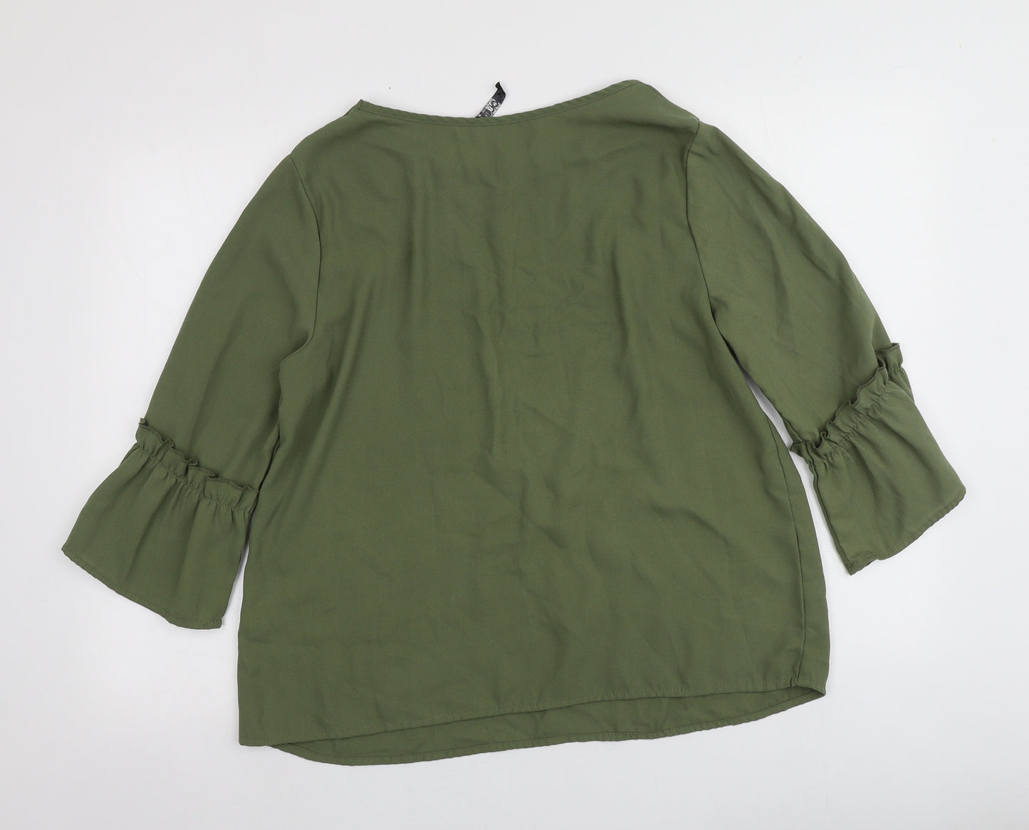 Quiz Womens Green  Polyester Basic T-Shirt Size 42 Round Neck