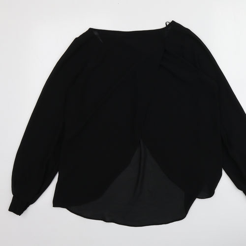F&F Womens Black  Polyester Basic Blouse Size 10 Round Neck