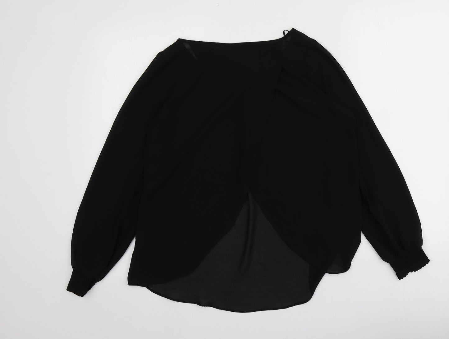 F&F Womens Black  Polyester Basic Blouse Size 10 Round Neck