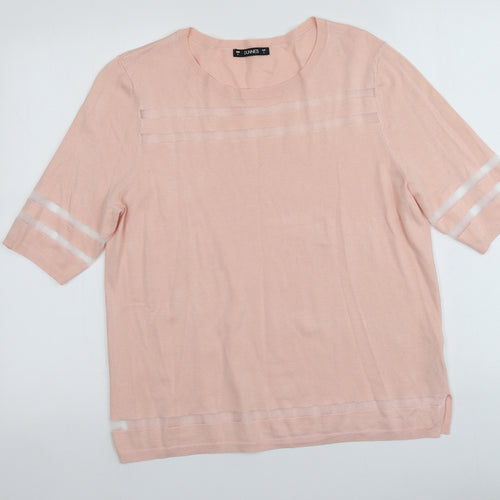 Dunnes Stores Womens Pink Round Neck  Viscose Pullover Jumper Size L