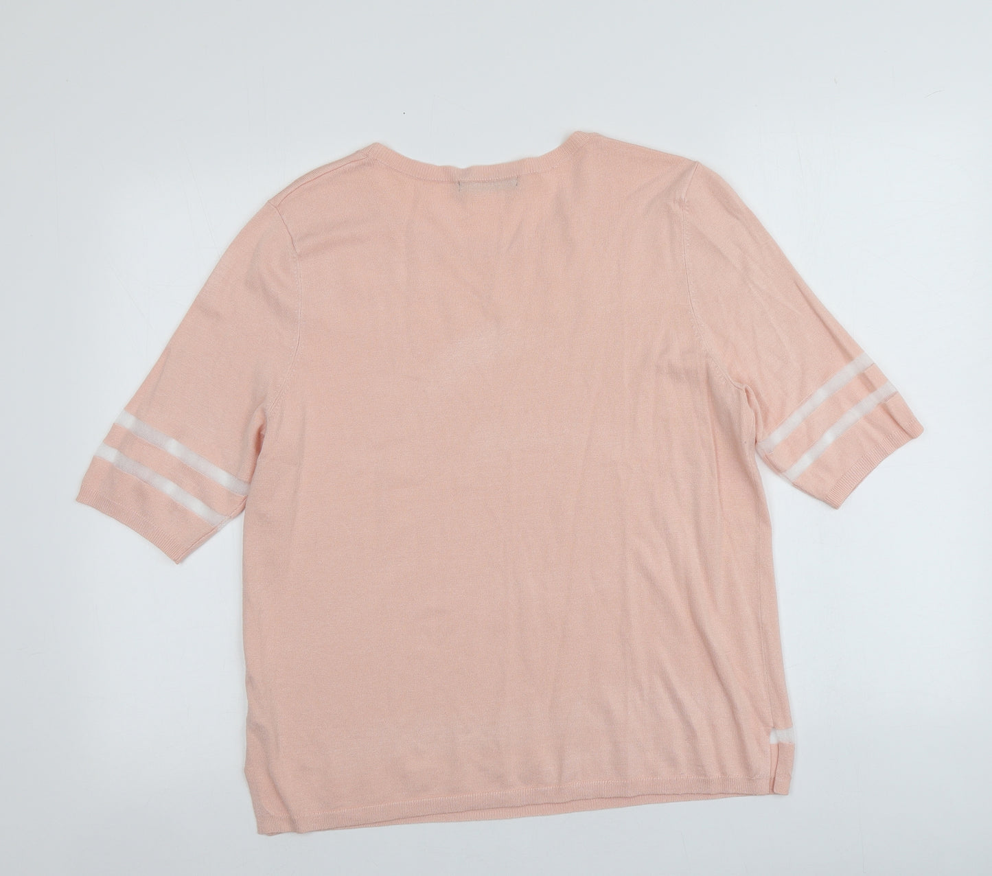 Dunnes Stores Womens Pink Round Neck  Viscose Pullover Jumper Size L