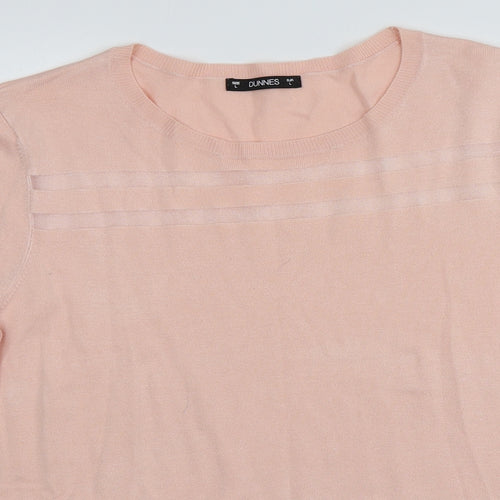 Dunnes Stores Womens Pink Round Neck  Viscose Pullover Jumper Size L
