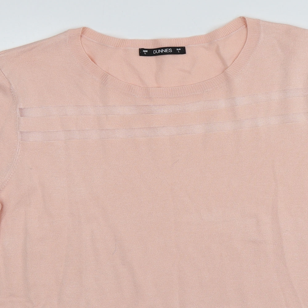 Dunnes Stores Womens Pink Round Neck  Viscose Pullover Jumper Size L