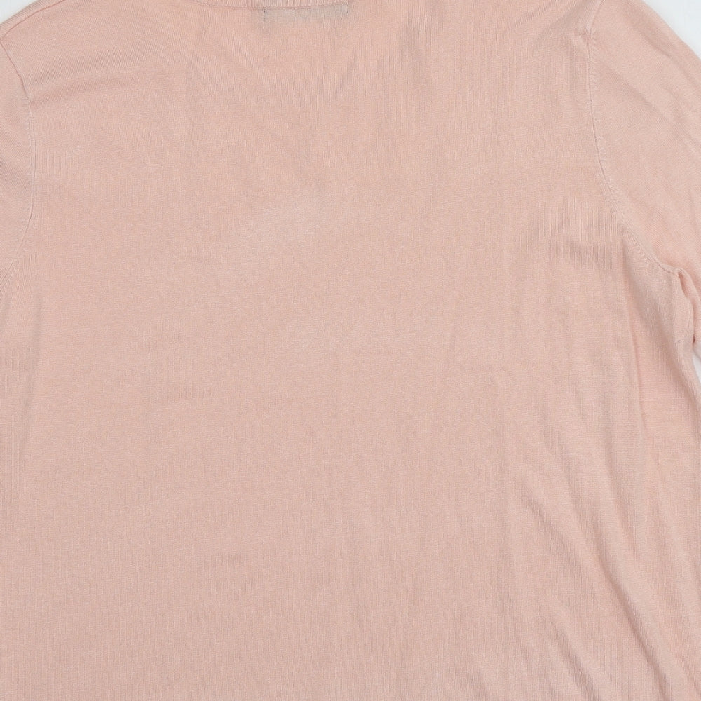 Dunnes Stores Womens Pink Round Neck  Viscose Pullover Jumper Size L