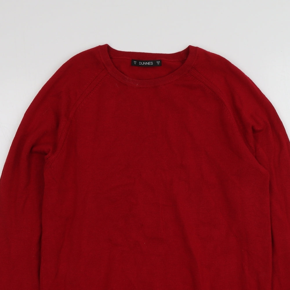 Dunnes Stores Womens Red Round Neck  Viscose Pullover Jumper Size M