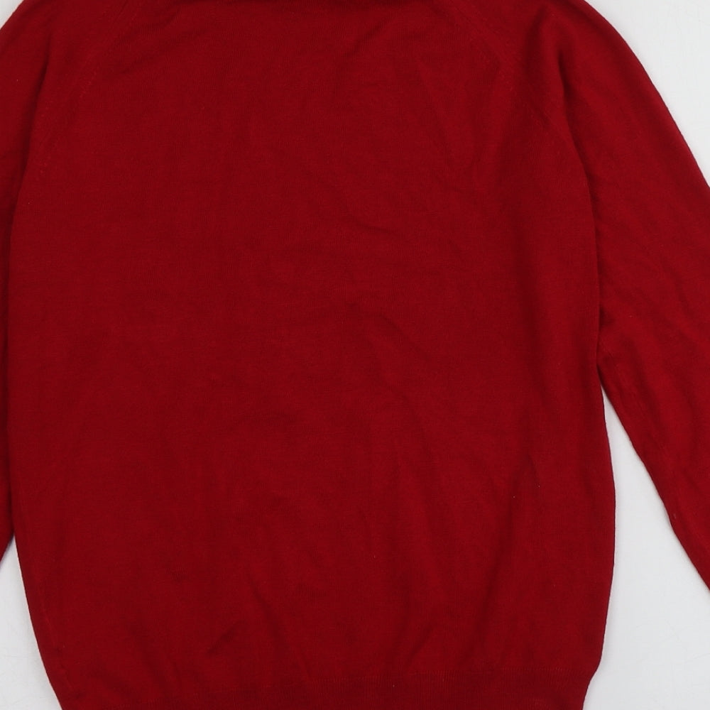 Dunnes Stores Womens Red Round Neck  Viscose Pullover Jumper Size M