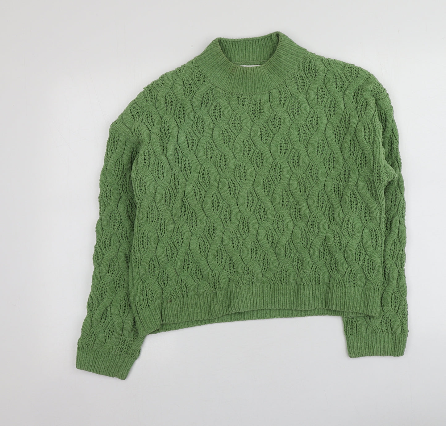 Primark Womens Green Round Neck  Polyester Pullover Jumper Size M