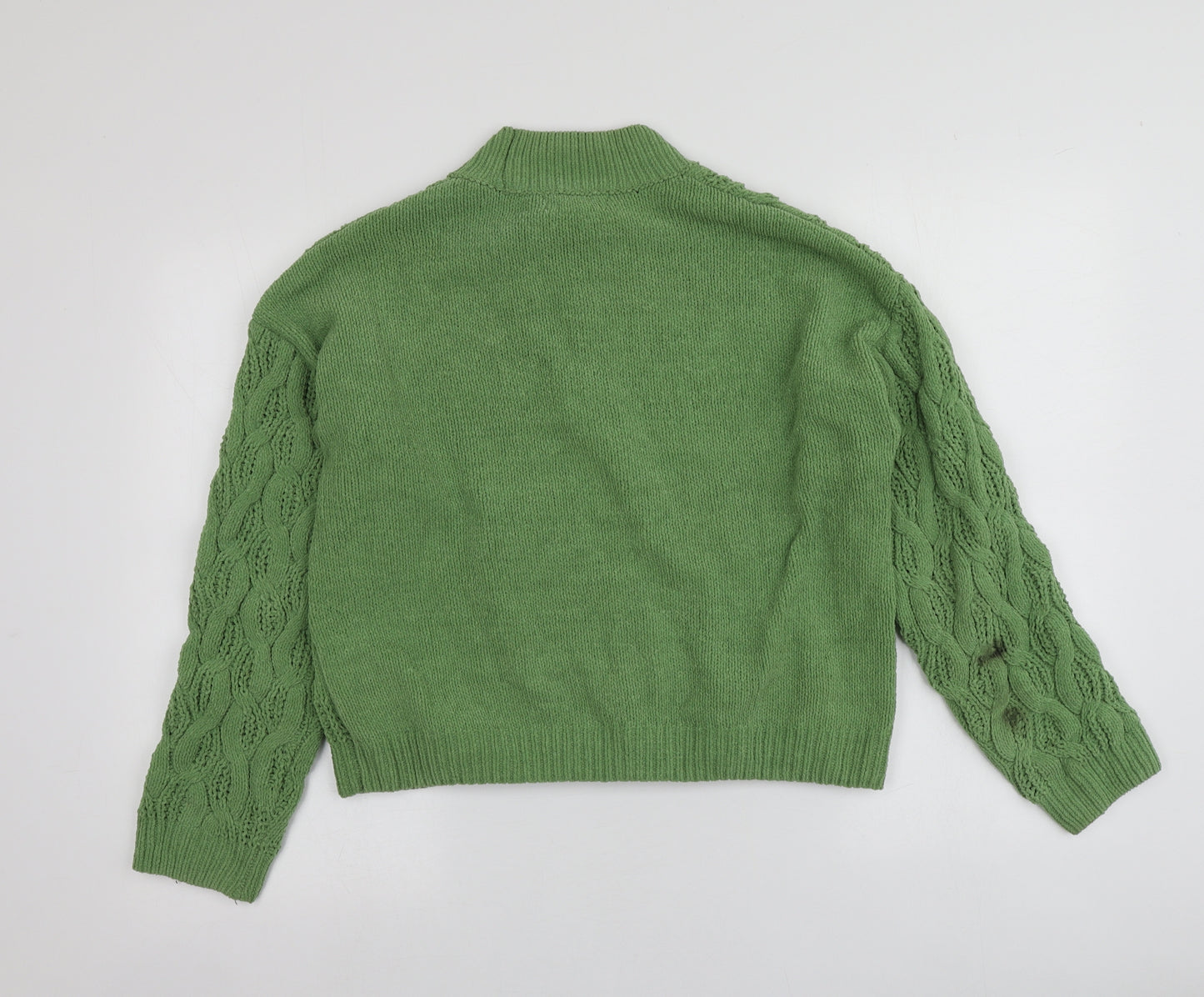 Primark Womens Green Round Neck  Polyester Pullover Jumper Size M
