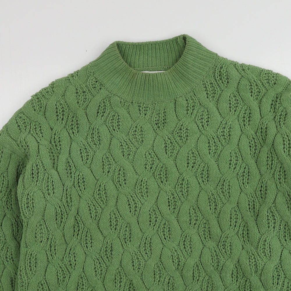 Primark Womens Green Round Neck  Polyester Pullover Jumper Size M