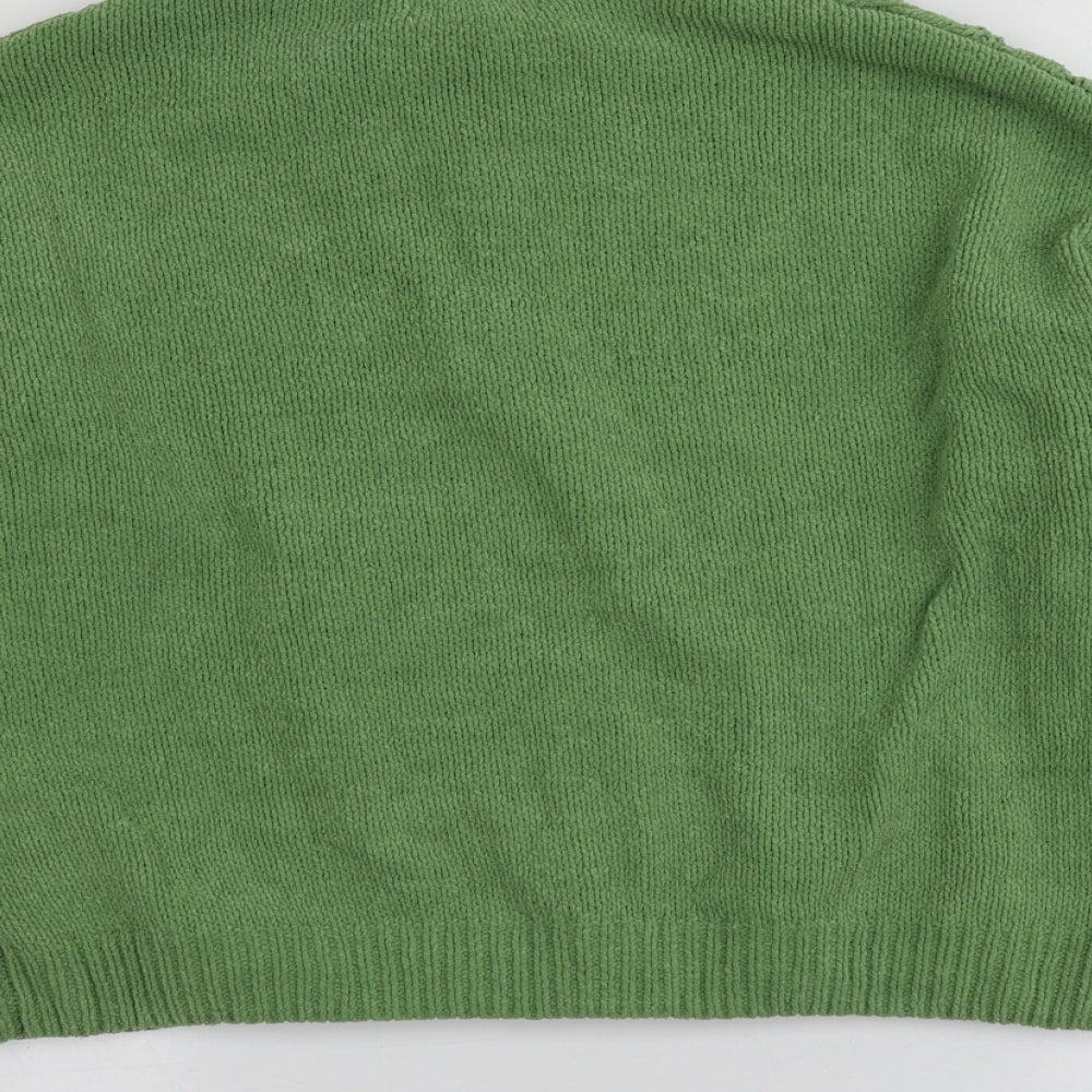 Primark Womens Green Round Neck  Polyester Pullover Jumper Size M