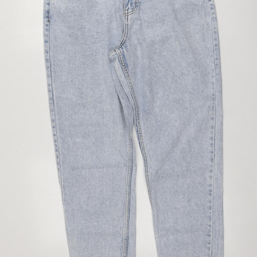 Primark Womens Blue  Cotton Boyfriend Jeans Size 14 L29.5 in Regular
