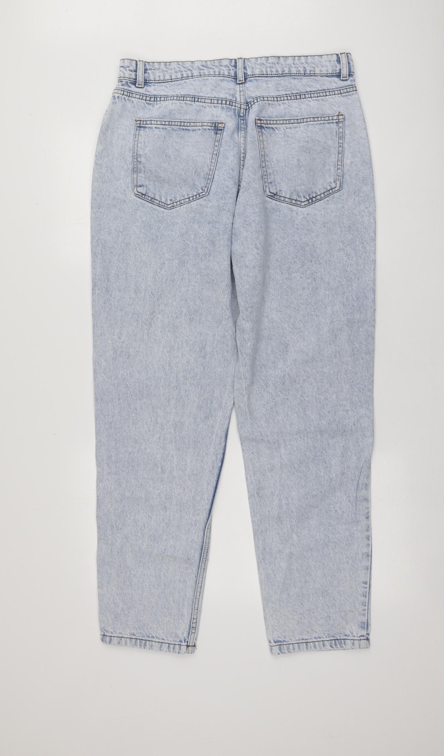 Primark Womens Blue  Cotton Boyfriend Jeans Size 14 L29.5 in Regular