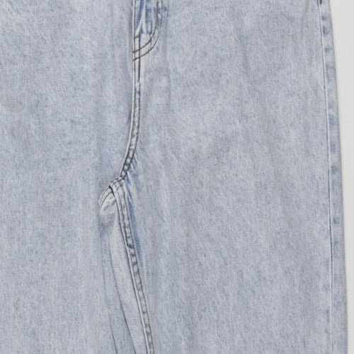 Primark Womens Blue  Cotton Boyfriend Jeans Size 14 L29.5 in Regular