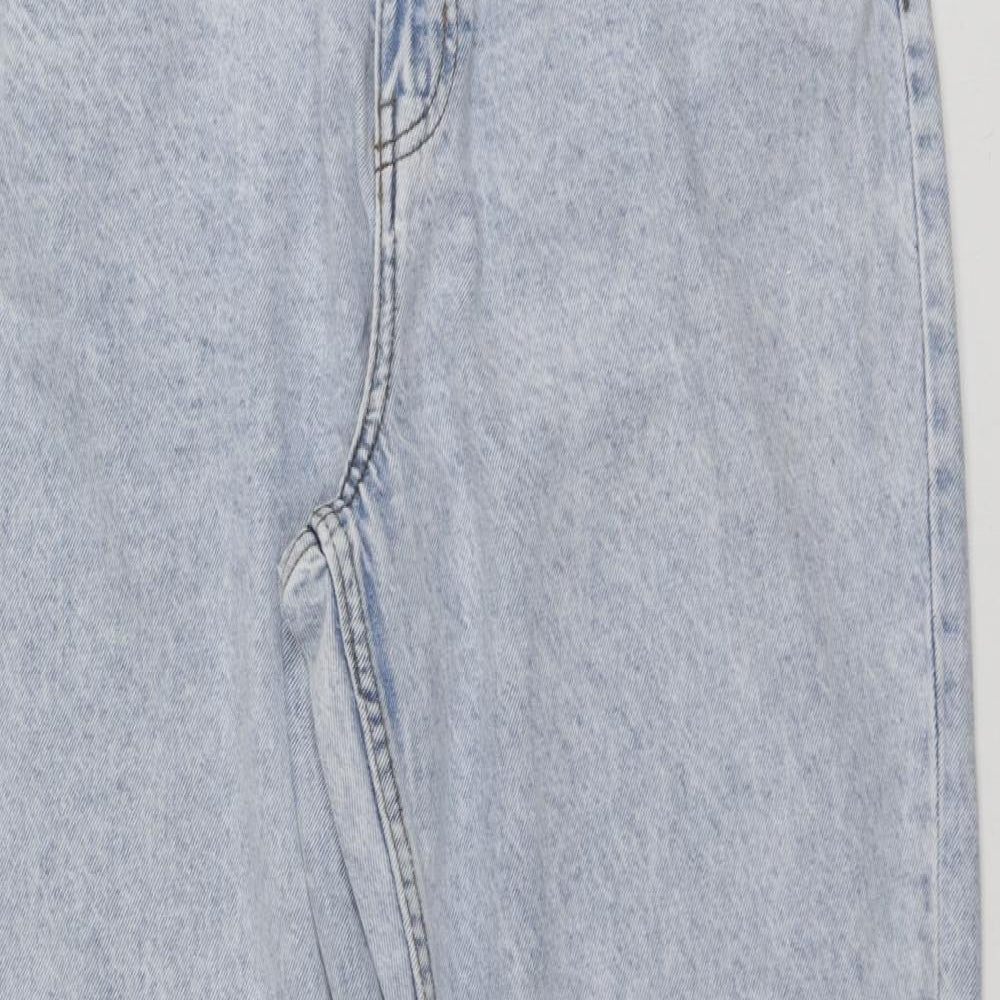 Primark Womens Blue  Cotton Boyfriend Jeans Size 14 L29.5 in Regular