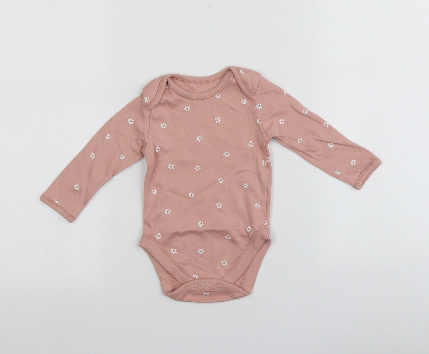 George Girls Pink Geometric 100% Cotton Babygrow One-Piece Size 6-9 Months