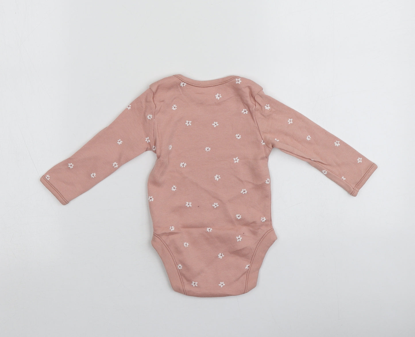 George Girls Pink Geometric 100% Cotton Babygrow One-Piece Size 6-9 Months