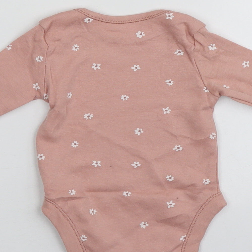 George Girls Pink Geometric 100% Cotton Babygrow One-Piece Size 6-9 Months