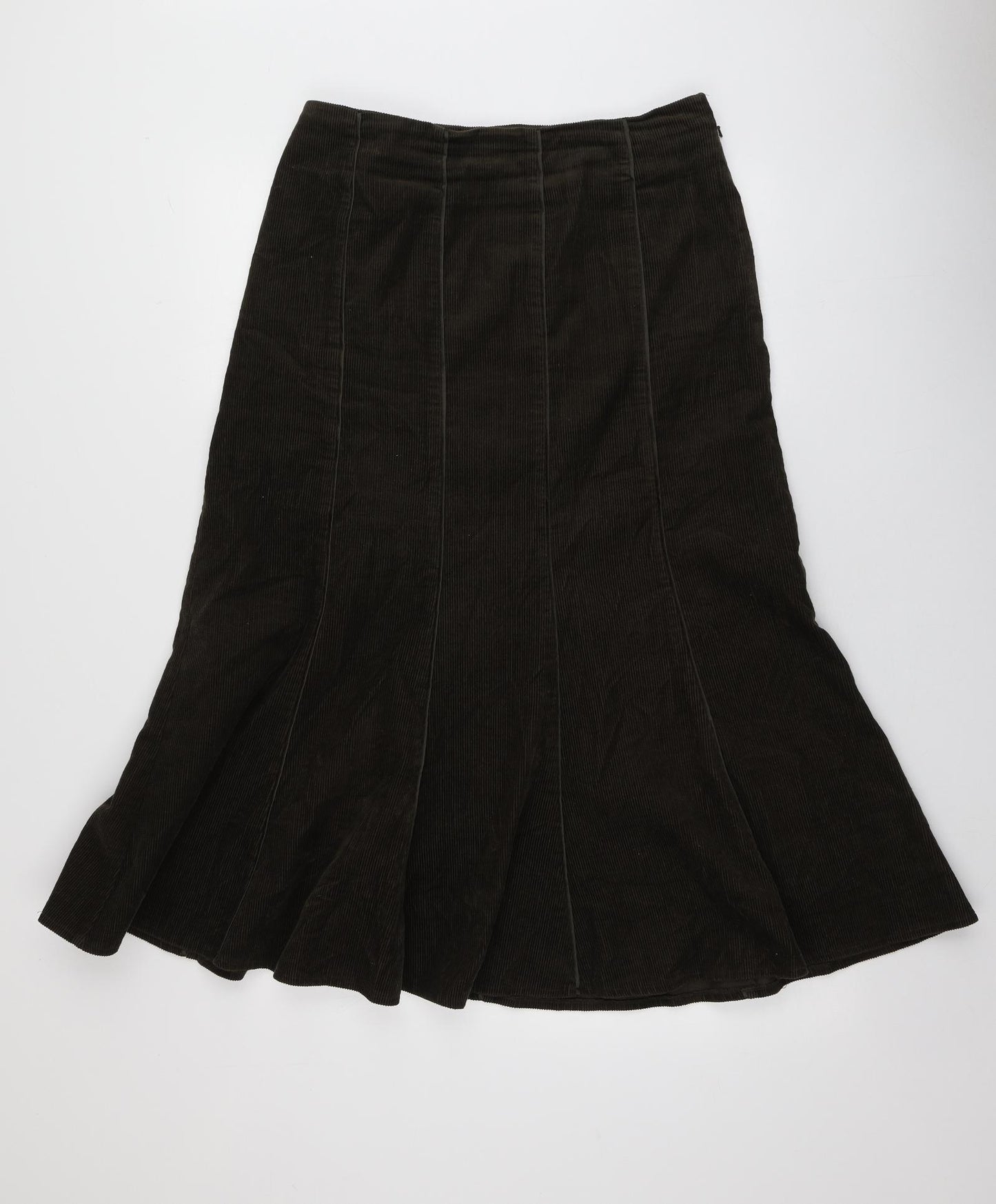 Per Una Womens Green  Cotton A-Line Skirt Size 12