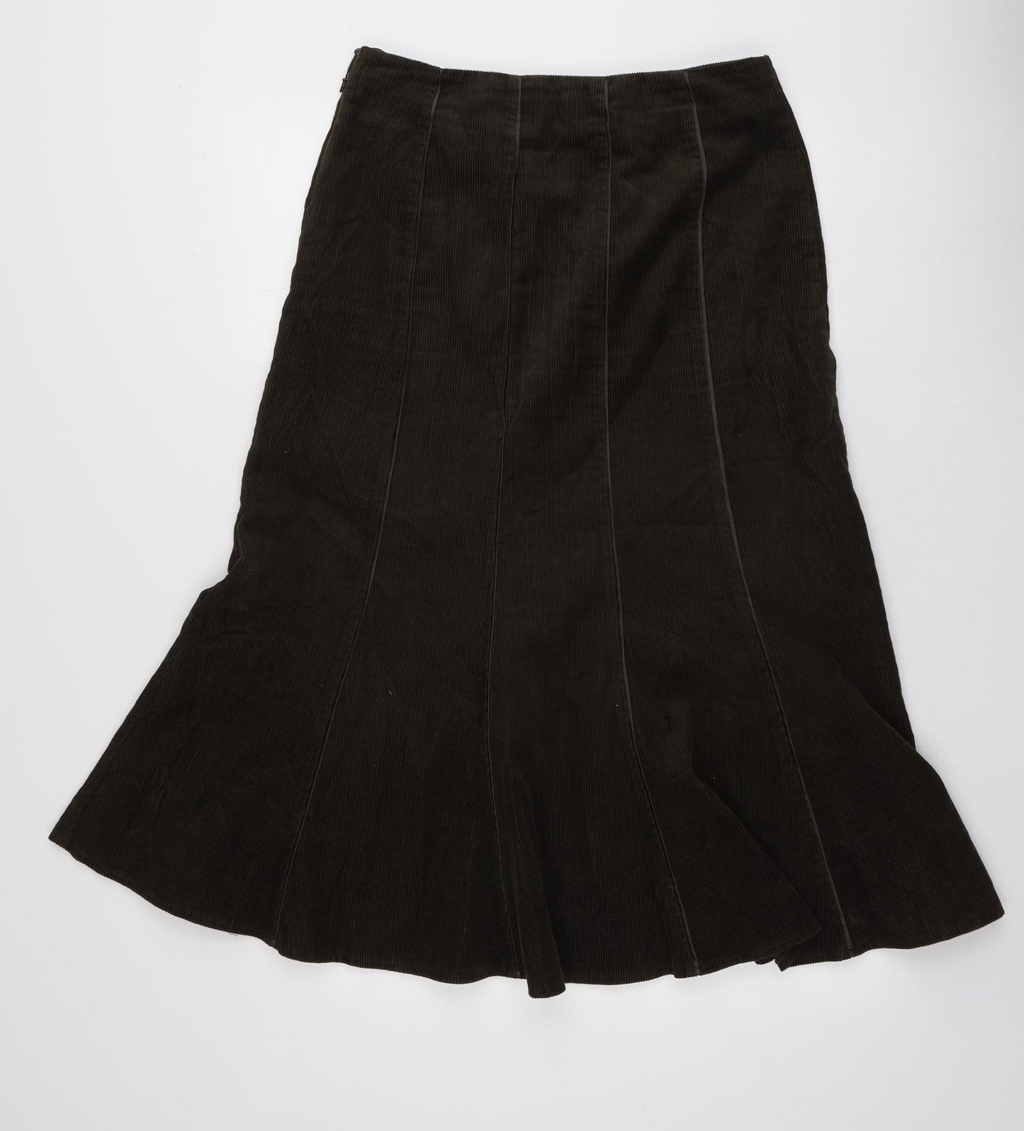 Per Una Womens Green  Cotton A-Line Skirt Size 12