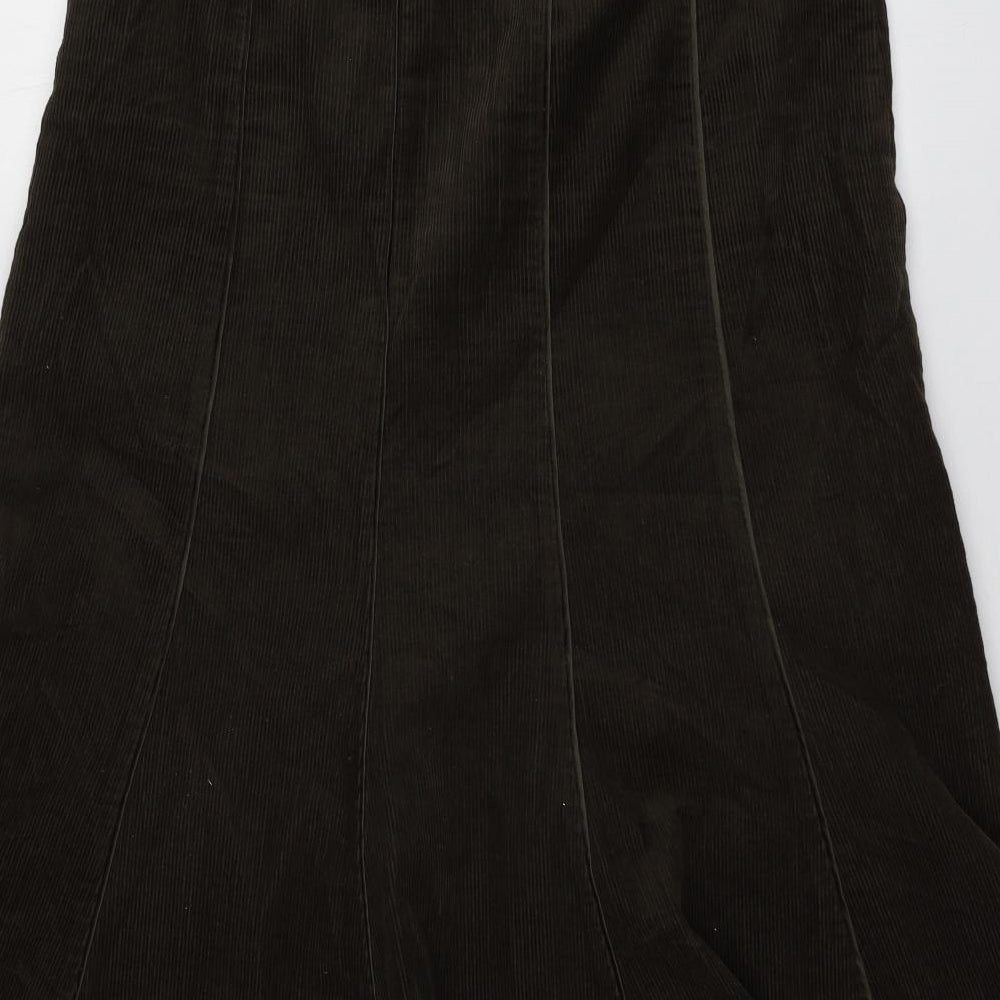 Per Una Womens Green  Cotton A-Line Skirt Size 12