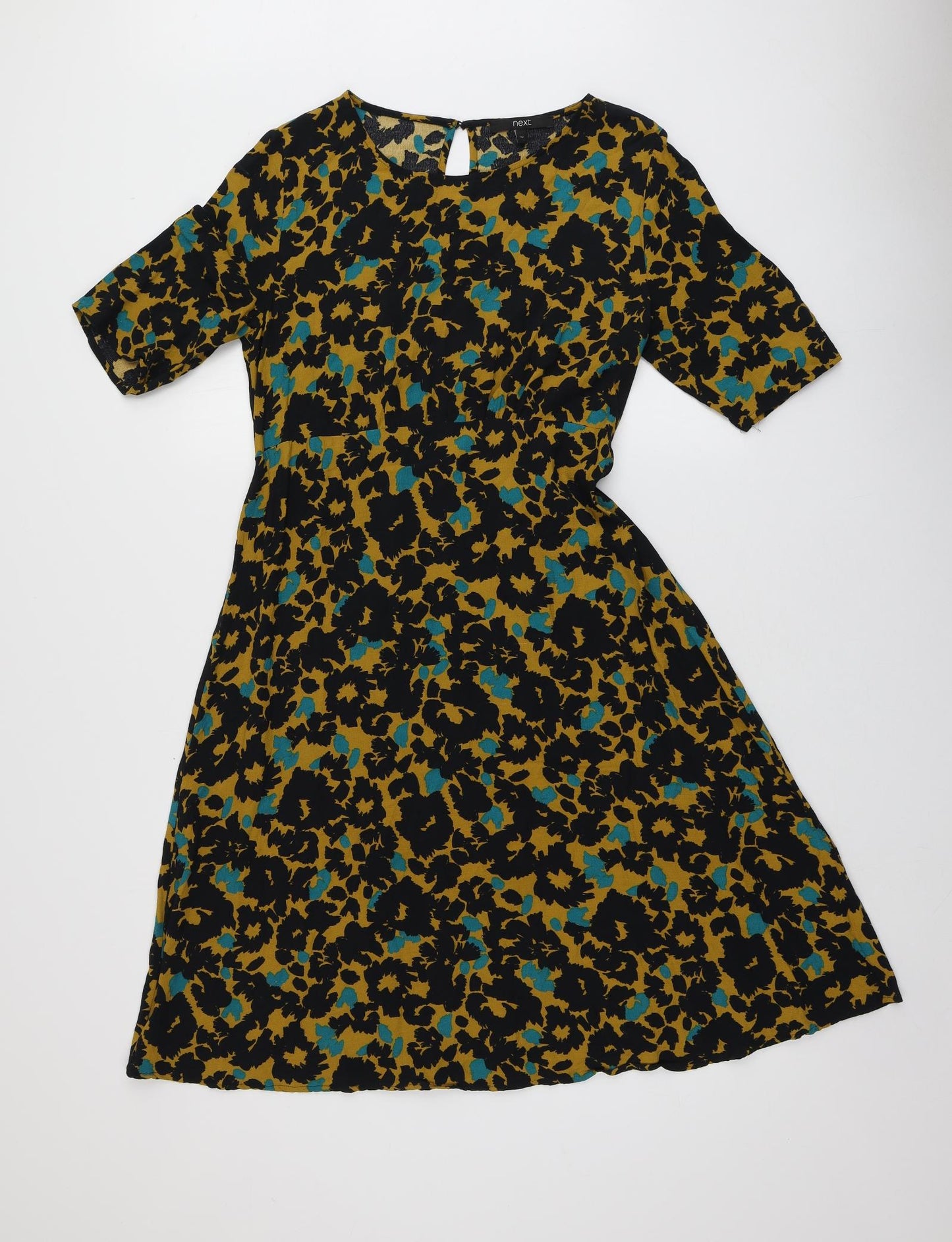 NEXT Womens Multicoloured Geometric Polyester A-Line  Size 12  Round Neck