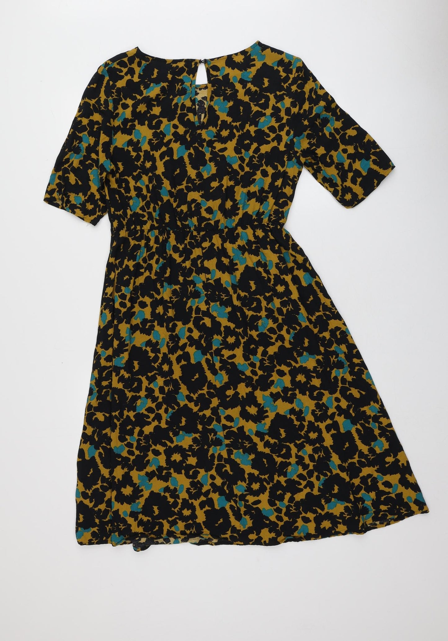 NEXT Womens Multicoloured Geometric Polyester A-Line  Size 12  Round Neck