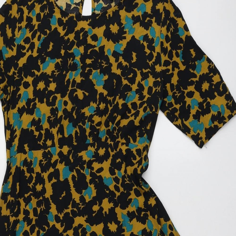 NEXT Womens Multicoloured Geometric Polyester A-Line  Size 12  Round Neck