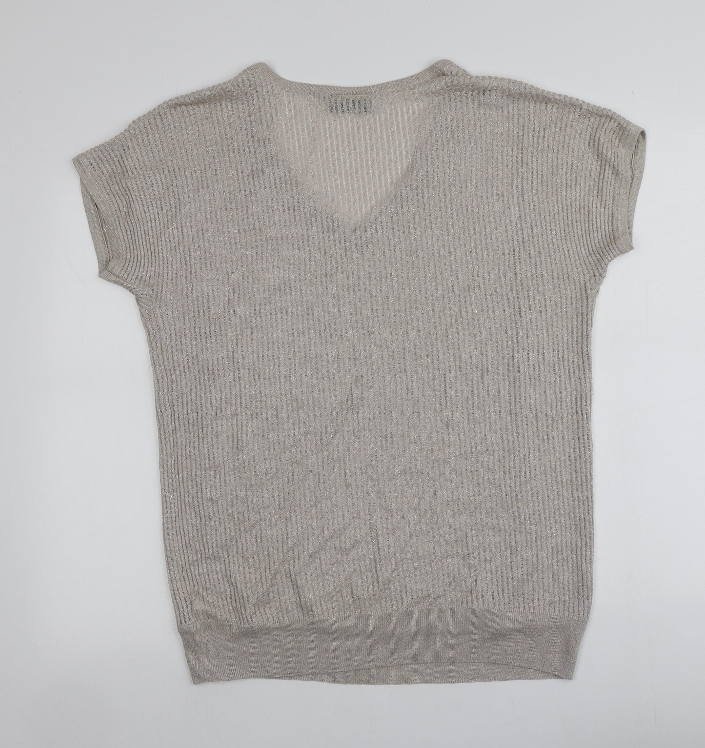 Wallis Womens Beige V-Neck  Viscose Pullover Jumper Size M