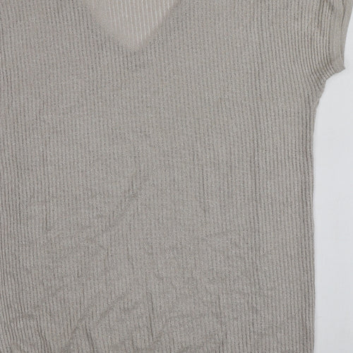Wallis Womens Beige V-Neck  Viscose Pullover Jumper Size M