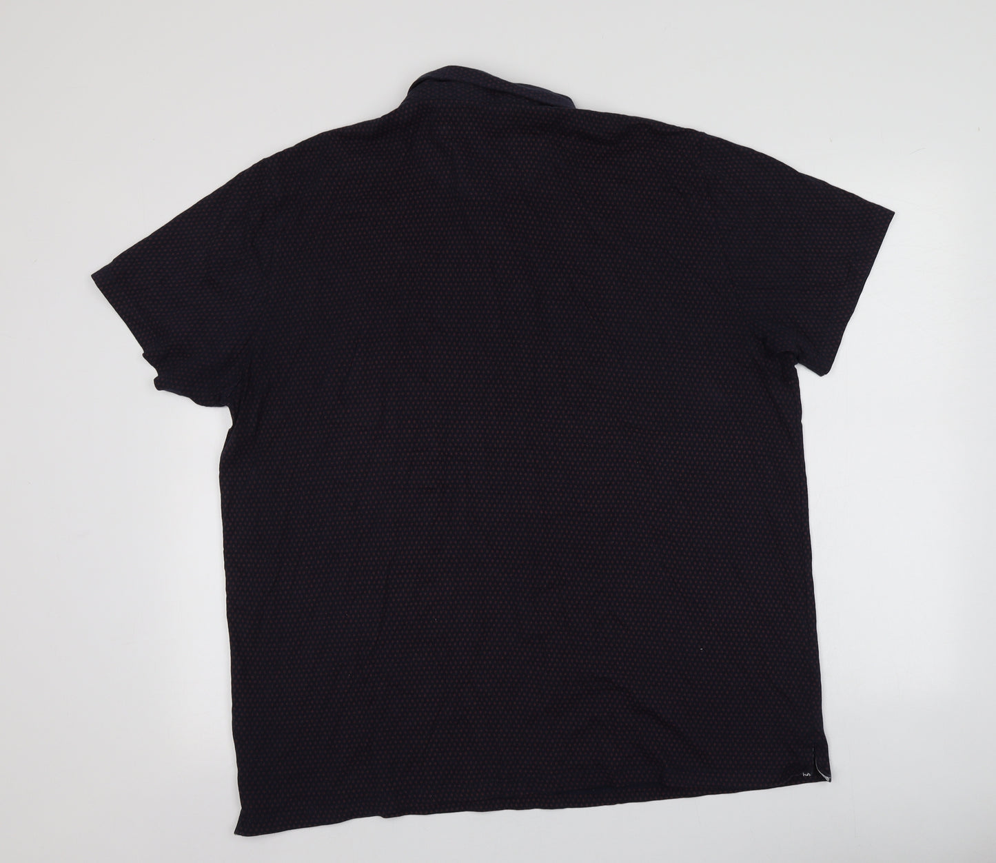 Easy Mens Blue Geometric 100% Cotton  Polo Size Big 2X Collared