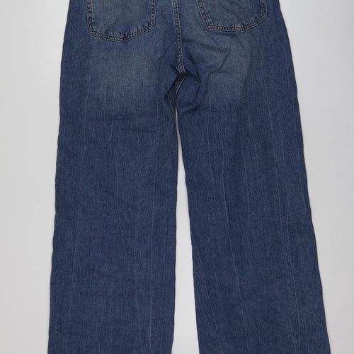 H&M Womens Blue  Cotton Boyfriend Jeans Size 40 L31 in Regular