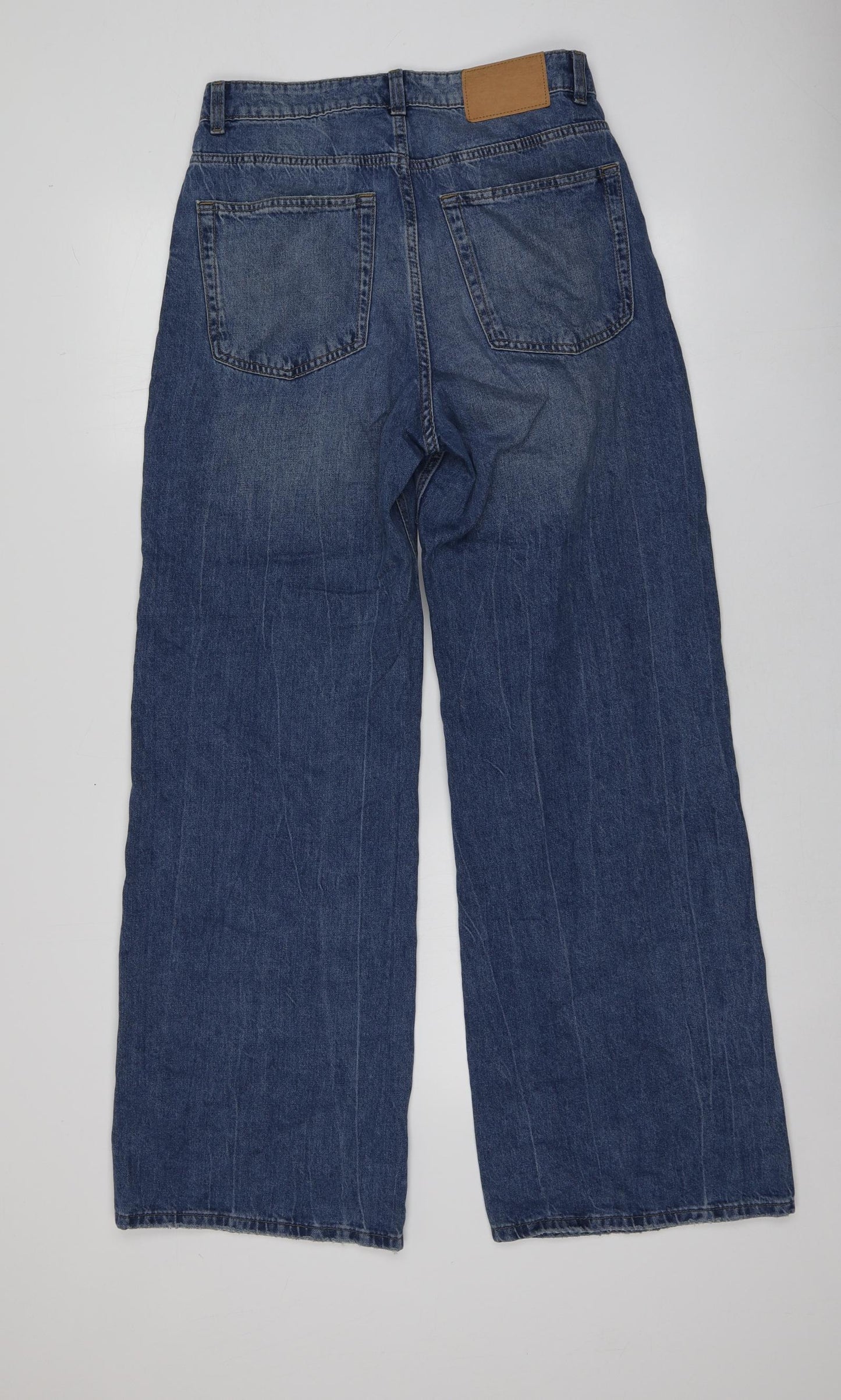 H&M Womens Blue  Cotton Boyfriend Jeans Size 40 L31 in Regular