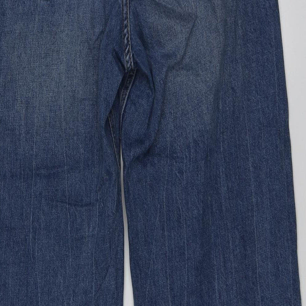 H&M Womens Blue  Cotton Boyfriend Jeans Size 40 L31 in Regular