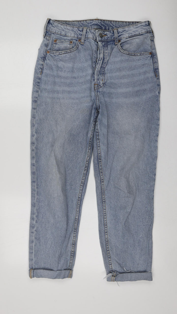 H&M Womens Blue  Cotton Boyfriend Jeans Size 42 L25 in Regular