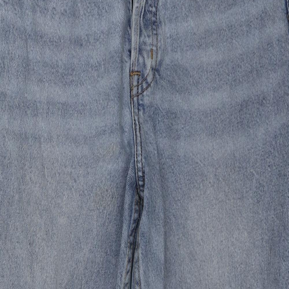 H&M Womens Blue  Cotton Boyfriend Jeans Size 42 L25 in Regular
