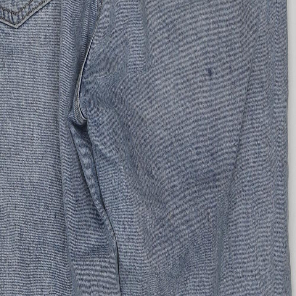 H&M Womens Blue  Cotton Boyfriend Jeans Size 42 L25 in Regular