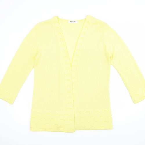 Gerard Womens Yellow V-Neck  Acrylic Cardigan Jumper Size M