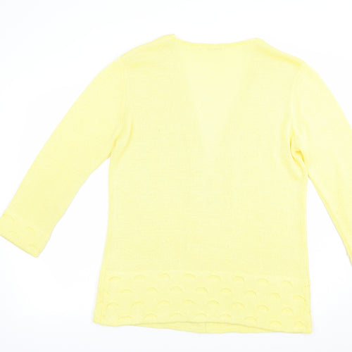 Gerard Womens Yellow V-Neck  Acrylic Cardigan Jumper Size M