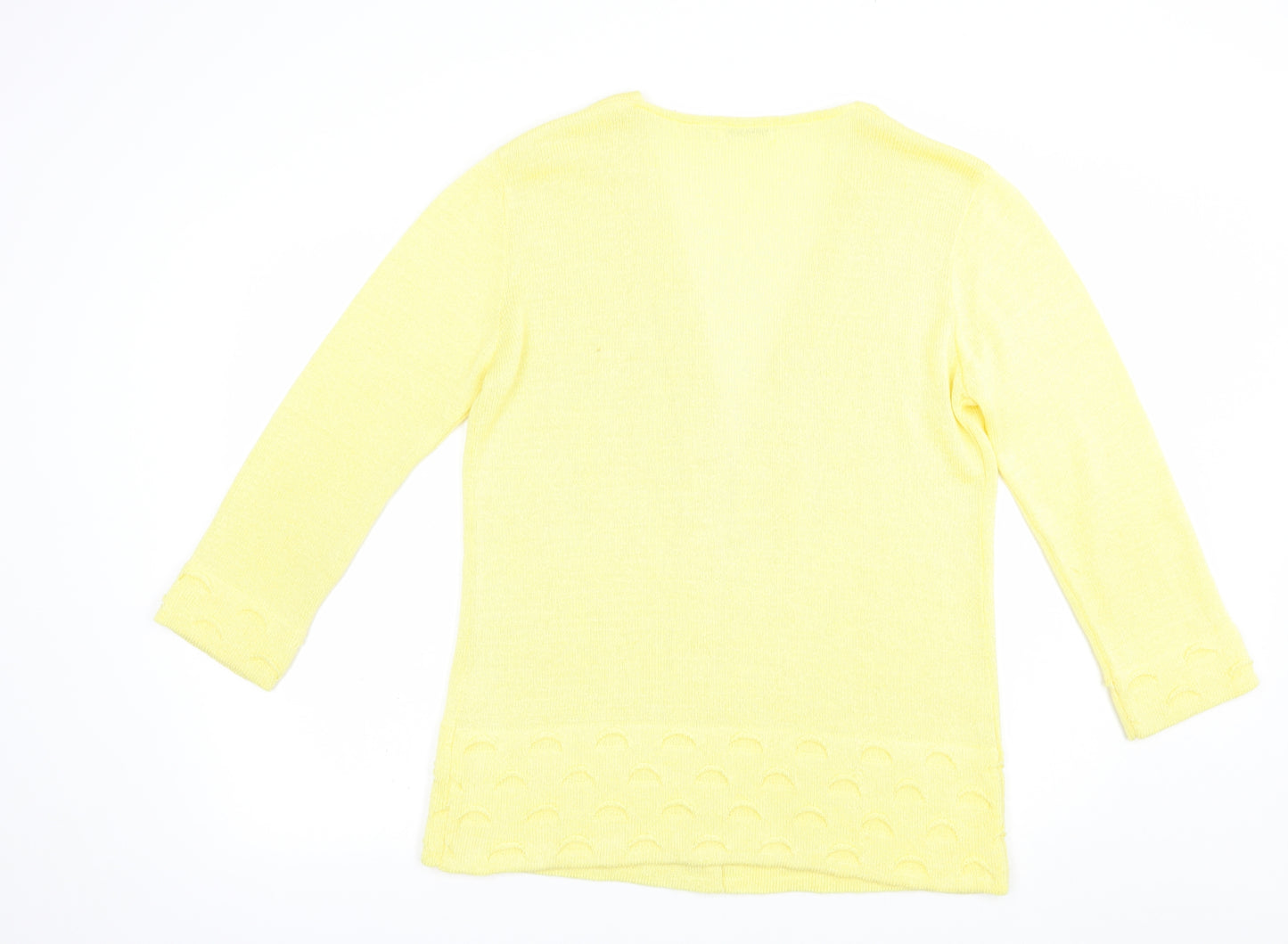 Gerard Womens Yellow V-Neck  Acrylic Cardigan Jumper Size M