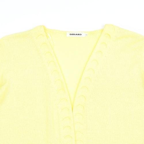 Gerard Womens Yellow V-Neck  Acrylic Cardigan Jumper Size M